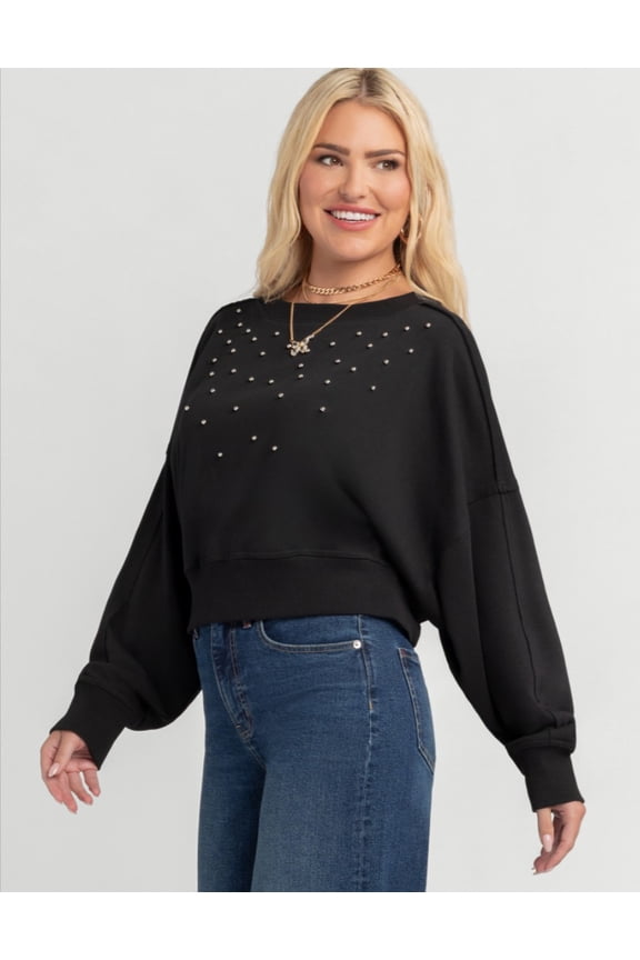 Women's Merril Embellished Crewneck Pullover Top, Sizes XS-XL