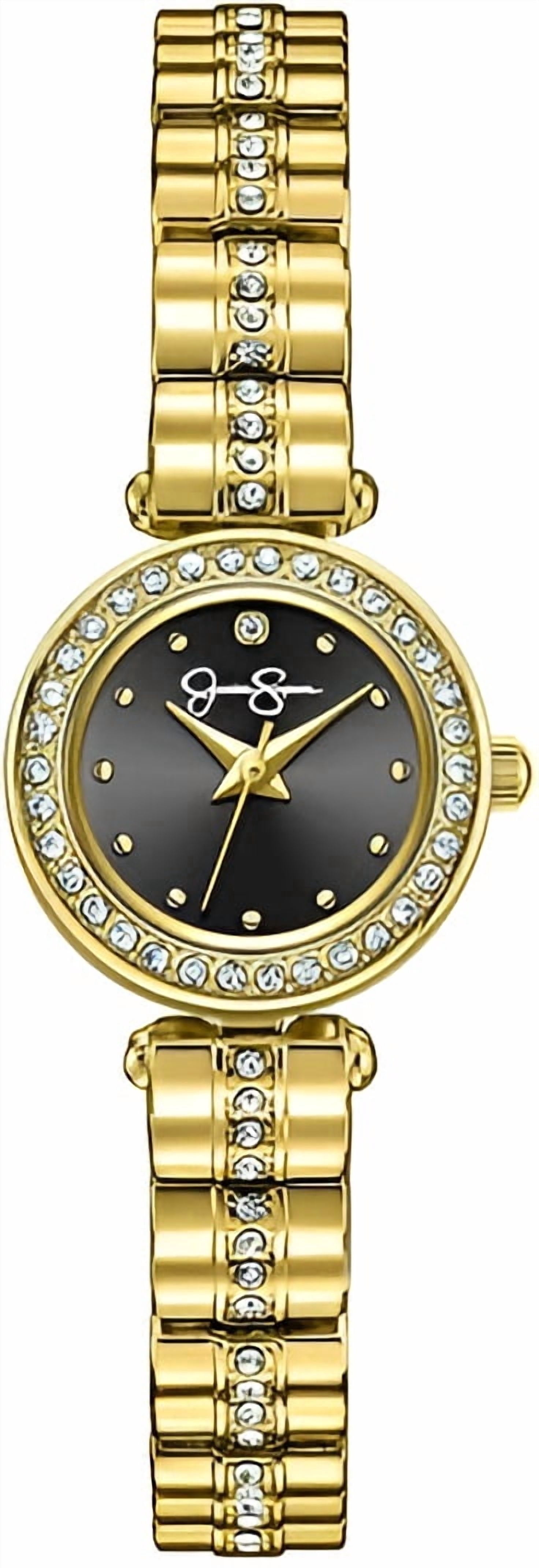 Jessica Simpson Women's Metal Band Watch, Round Crystal Dial, Classic Quartz Movement, Elegant Dress Watch for Women