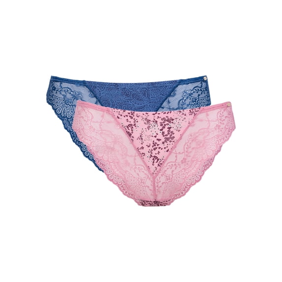 Jessica Simpson Women's Micro Lace Cheeky Panty, 2-Pack, Size S-XXXL