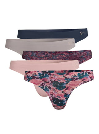 Jessica Simpson Women's Brushed Micro with Lace Trim Bikini Panties, 5-Pack  