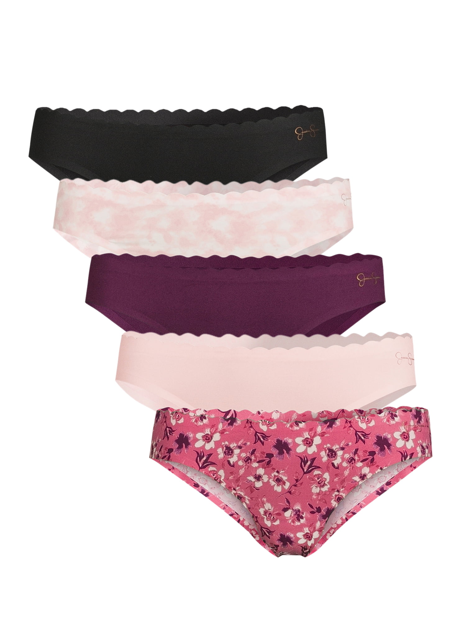 Jessica Simpson Women's Microfiber Scalloped Bikini Panties, 5