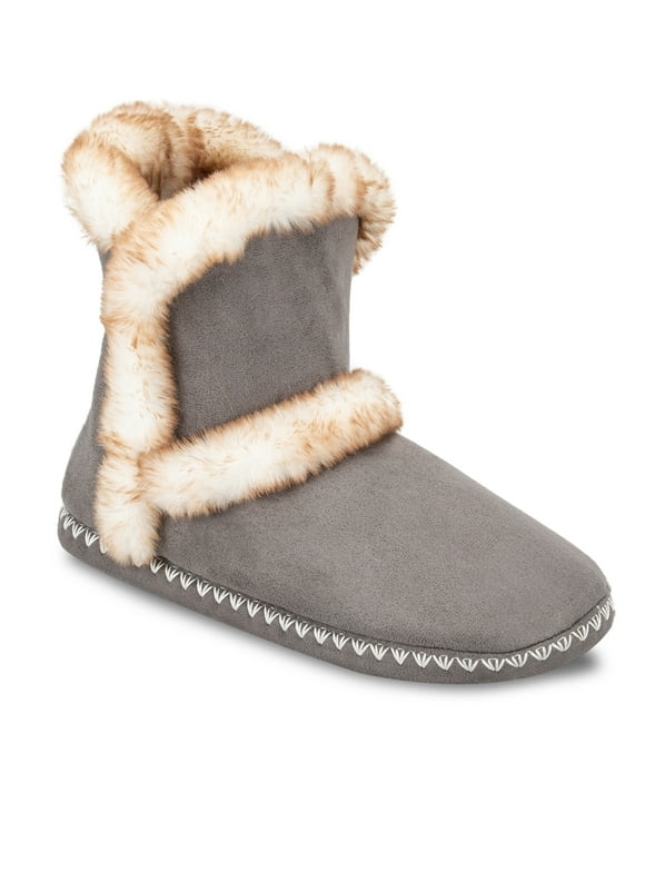 Women's Microsuede Whipstitch Slipper Bootie