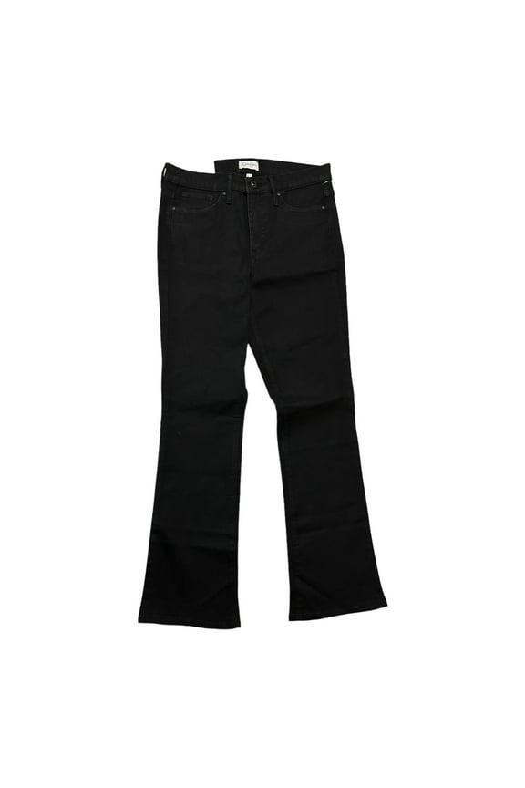 Women's Mid Rise Slight Flare Soft Stretch Boot Cut Jeans (Black Rinse, 2/26)