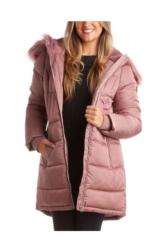 Women's Outerwear - Thickened Down Winter Bubble Puffer Jacket with Sherpa Fur Lined Hood