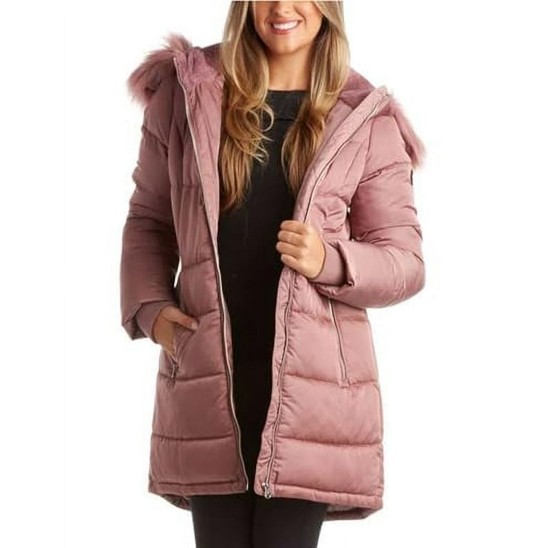 Womens fur lined hooded coat top
