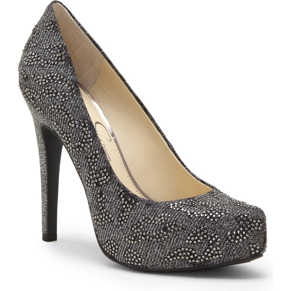 Jessica Simpson Womens Parisah 4 Rhinestones Glitter Platform Heels