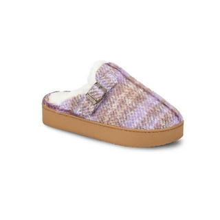 Joyspun Women's Suede Platform Clog Slippers