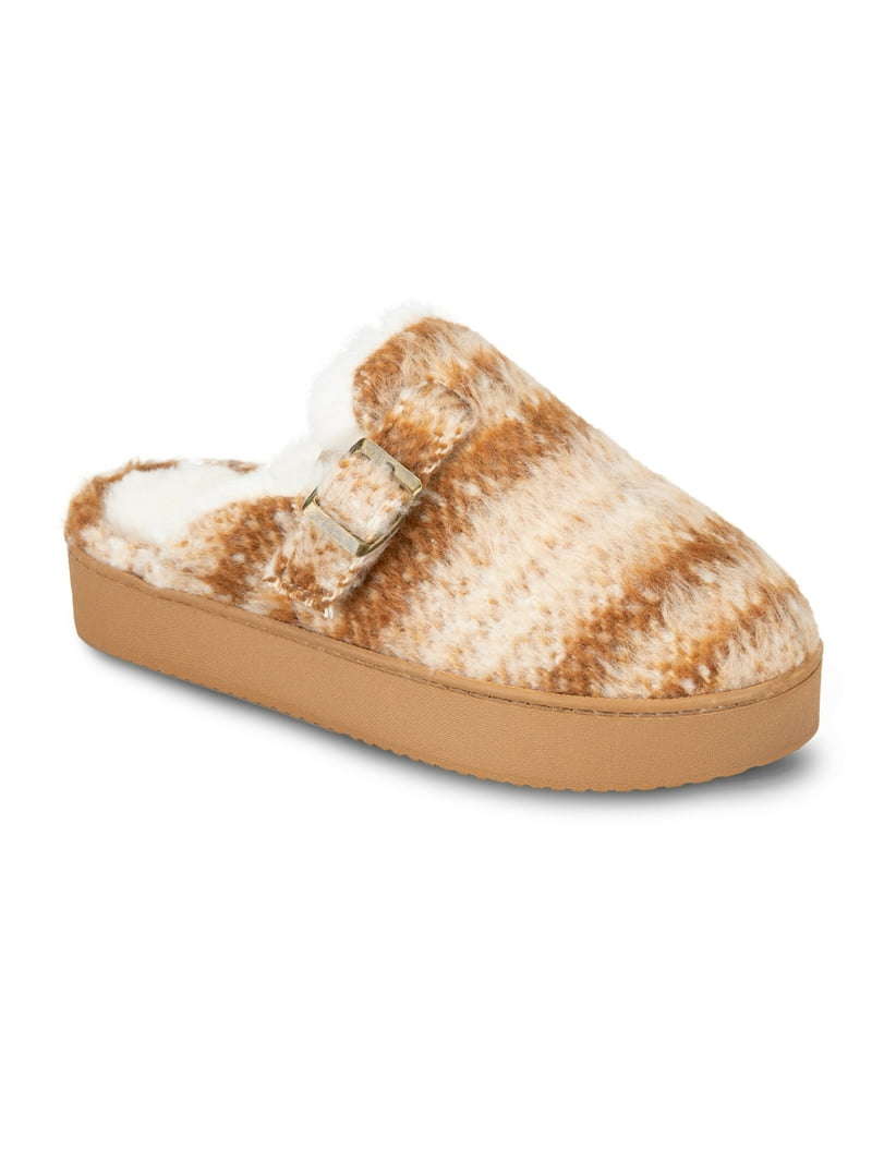 Jessica Simpson Plaid Platform Cozy Clog Slipper - Walmart.com