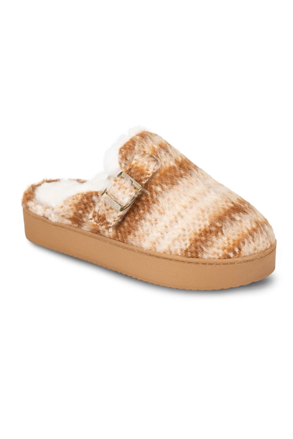 Plaid Platform Cozy Clog Slipper