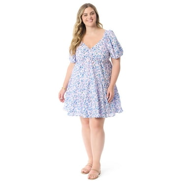 Jessica Simpson Women's Plus Adalle Denim Tiered Short Dress, Sizes 0X-5X