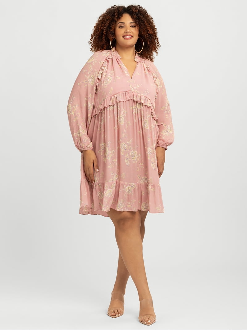 Jessica Simpson Women's Plus Calanthe Ruffle Mini Dress, Sizes 0X
