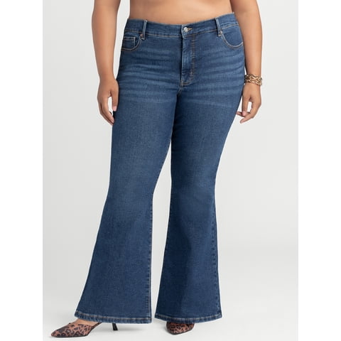 Jessica Simpson Women's and Women's Plus Daisy Fitted Flare Jeans, 30.5", 32.5", and 34.5" Inseams, Sizes 2-26W