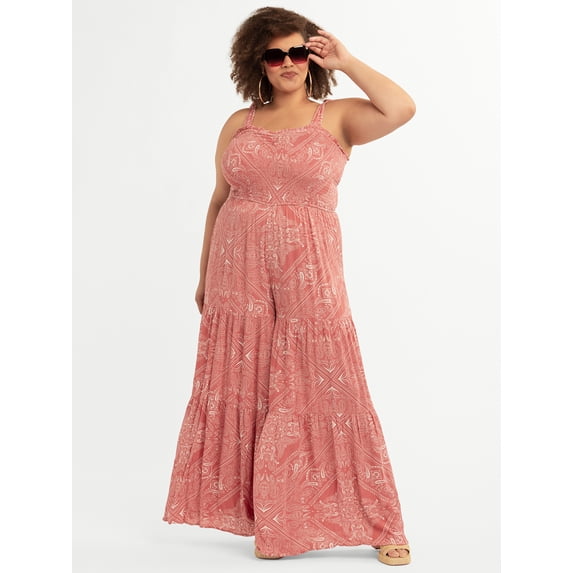 Jessica Simpson Women's and Women's Plus Jolie Tiered Jumpsuit, Sizes XS-4X