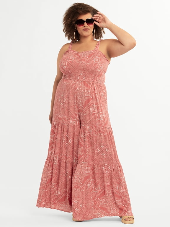 Women's and Women's Plus Jolie Tiered Jumpsuit, Sizes XS-4X