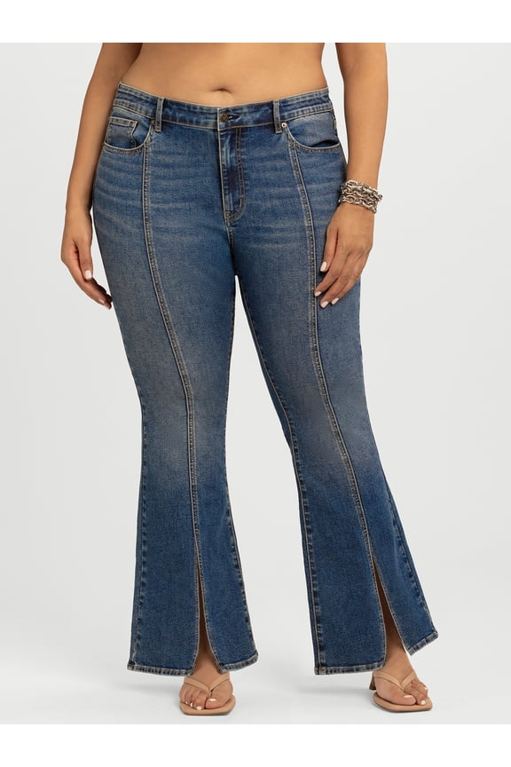 Women's and Women's Plus Daisy Fitted Flare Jeans, 30.5", 32.5", and 34.5" Inseams, Sizes 2-26W