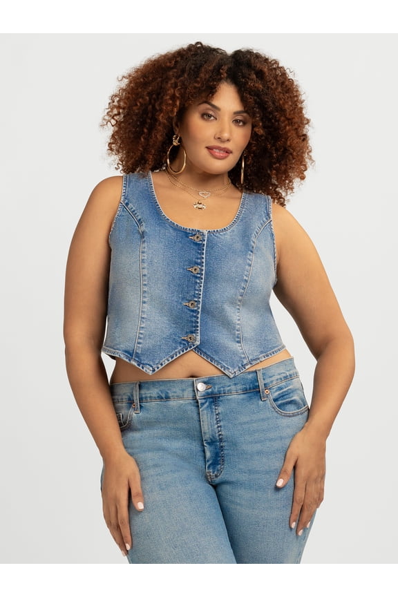 Women's Plus Denim Vest, Sizes 0X-4X