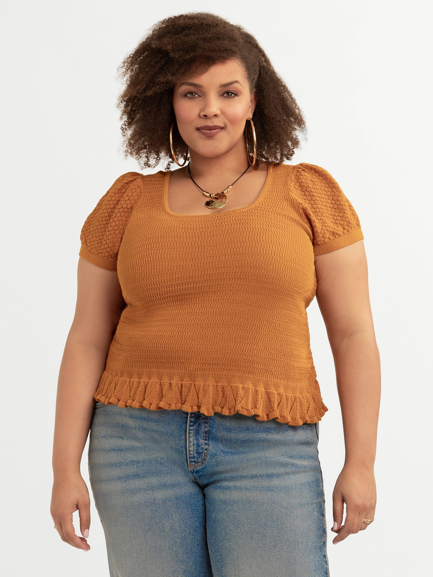 Jessica Simpson Women's Plus Ruthie Sweater Top, Sizes 0X-4X