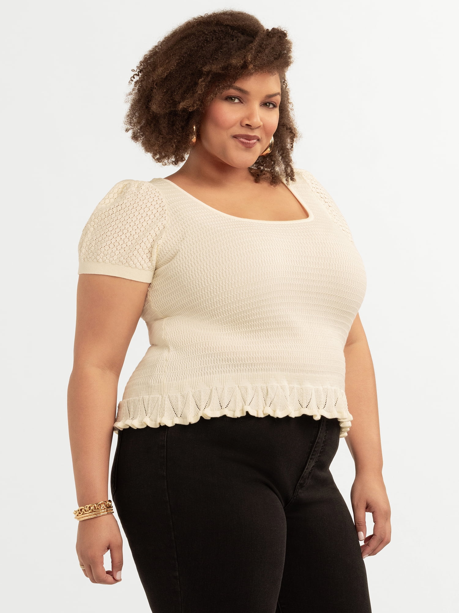 Jessica Simpson Women's Plus Ruthie Sweater Top, Sizes 0X-4X