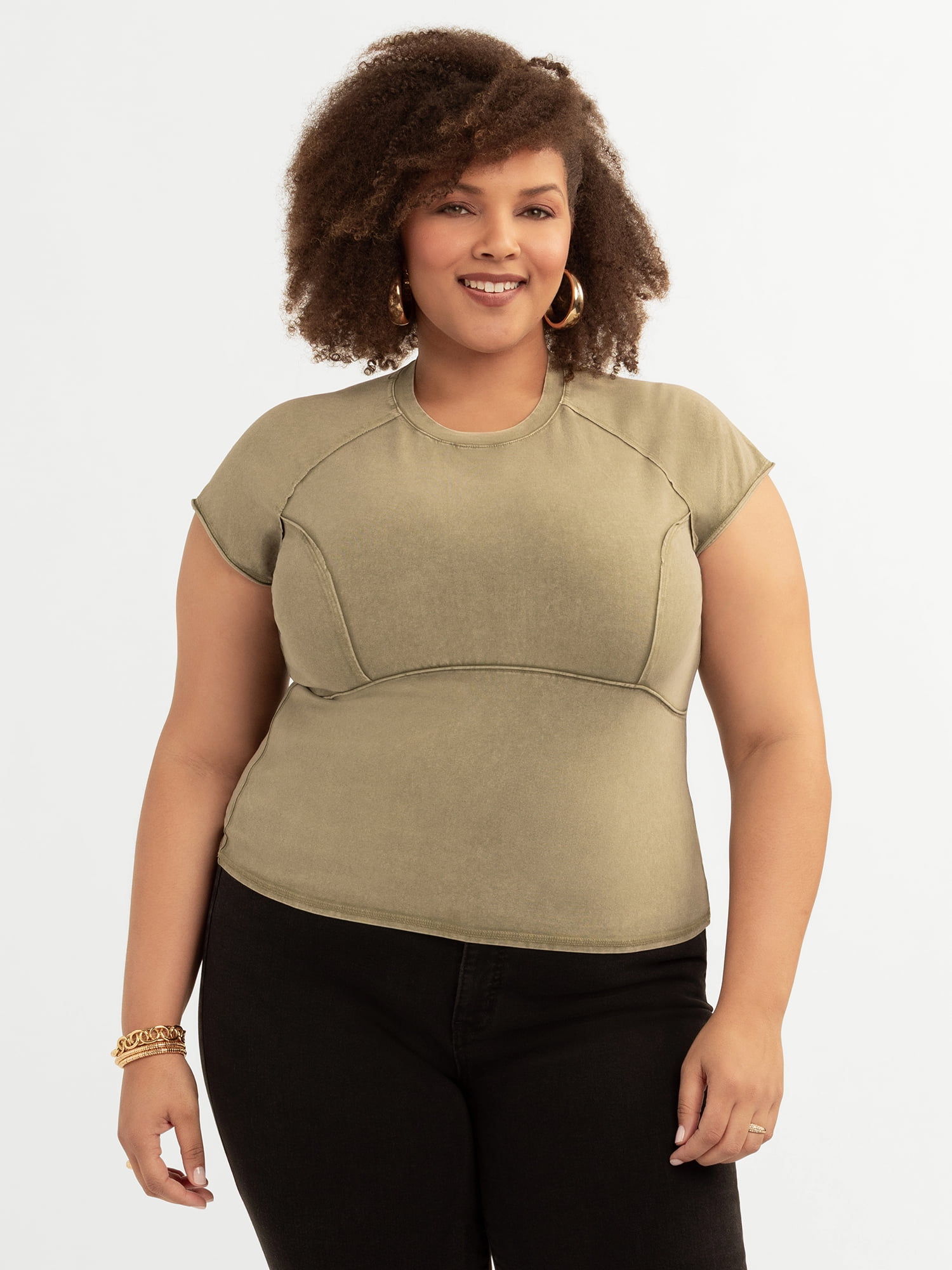 Jessica Simpson Women's Plus Eydie Tee, Sizes 0X-4X