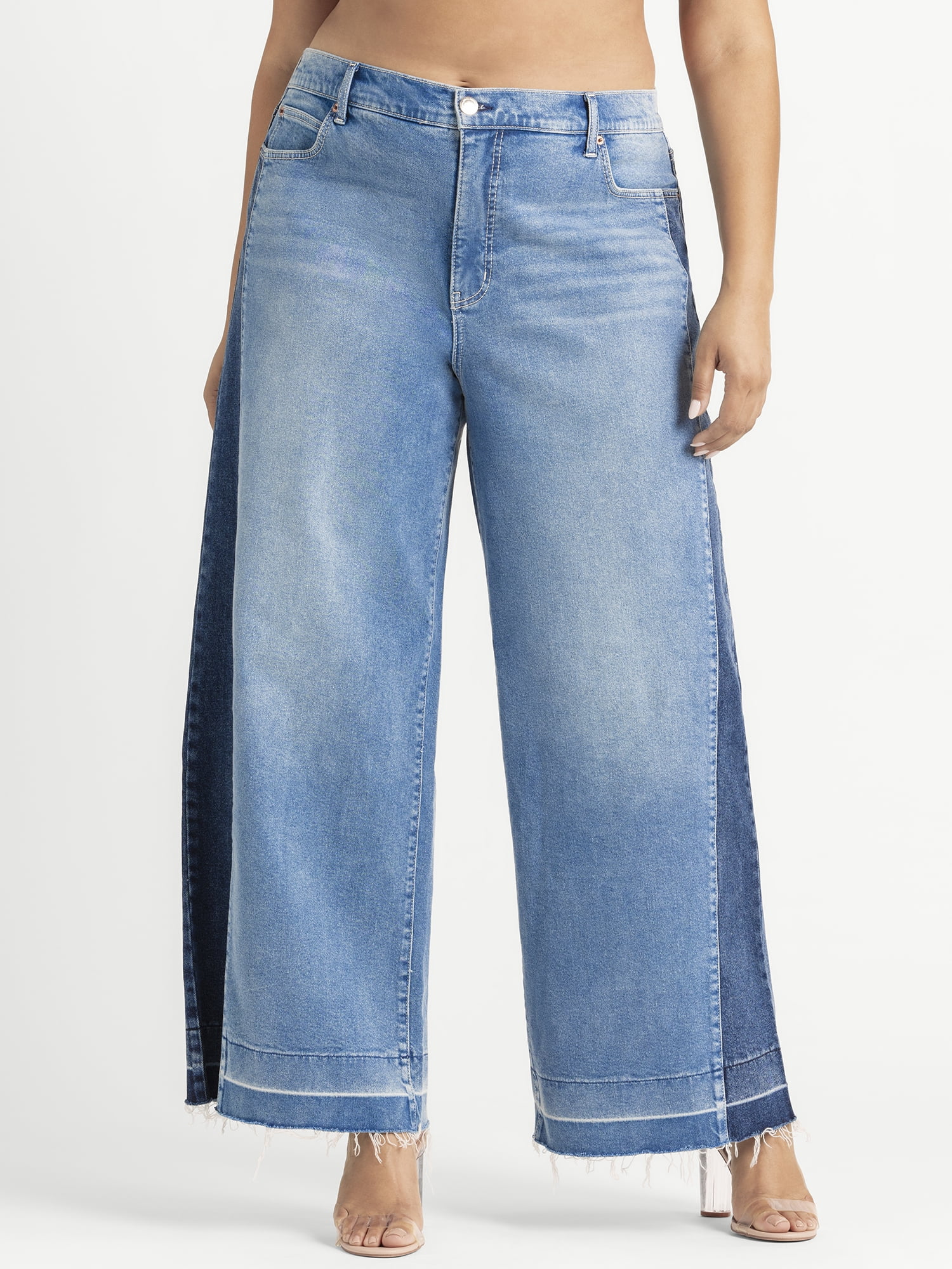 Women's and Women's Plus Freesia Wide Leg Jeans, 32" Inseam,Sizes 2-24W