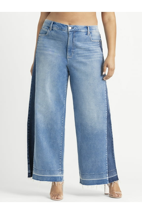 Women's and Women's Plus Freesia Wide Leg Jeans, 30", 32", and 34" Inseams, Sizes 2-24W