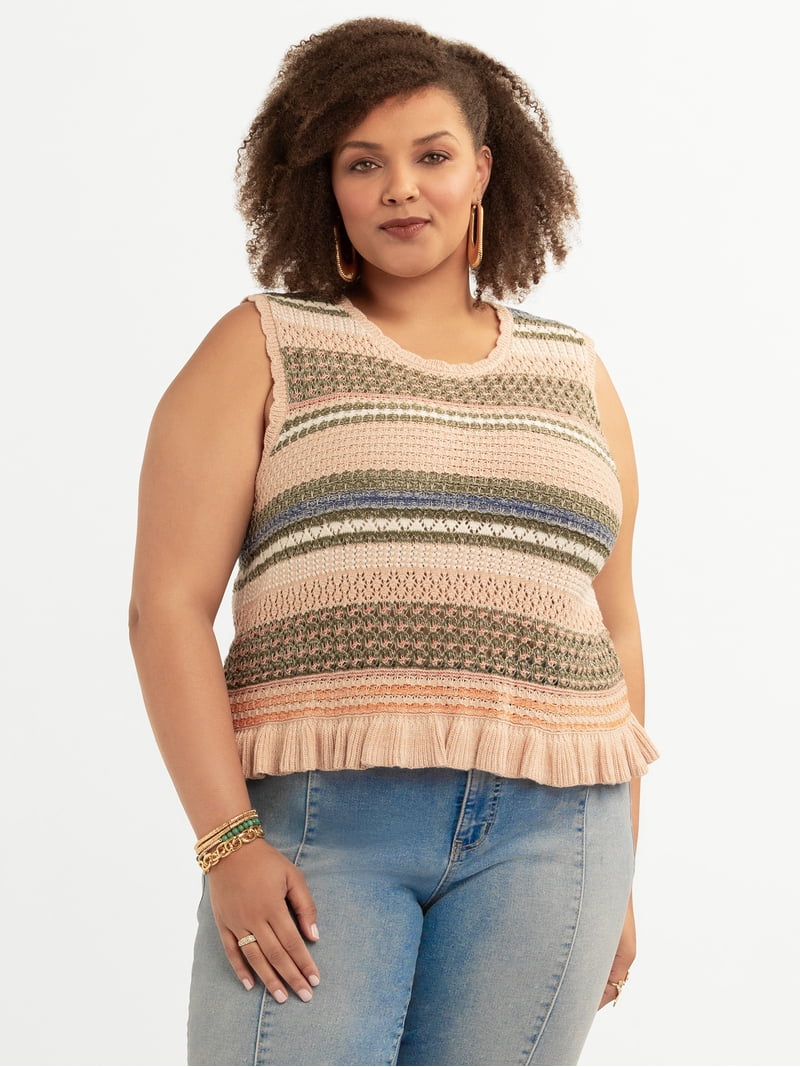 Jessica Simpson Women's Plus Reya Sweater Tank, Sizes 0X-4X
