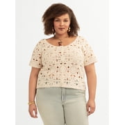 Women's and Women's Plus Quincy Crochet Tee, Sizes XS-4X