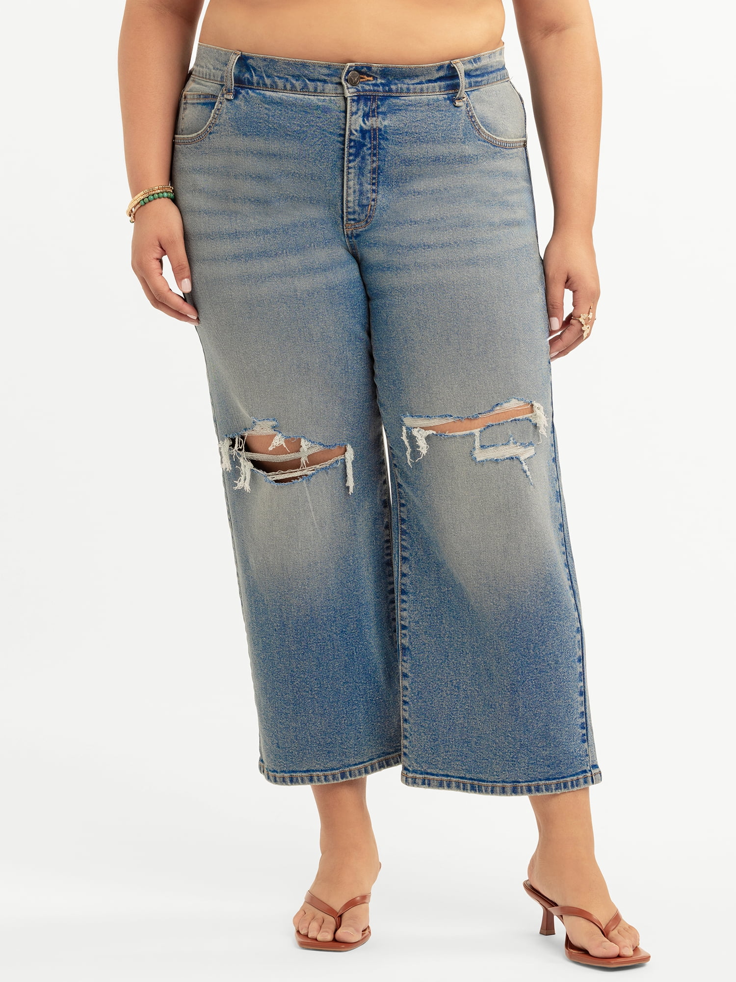 Jessica Simpson Women's Plus Buttercup Slouchy Boyfriend Jeans, Sizes 16W-24W