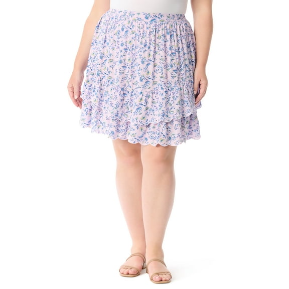 Jessica Simpson Women's Plus Maren Tiered Ruffle Mini Skirt, Sizes 0X-5X