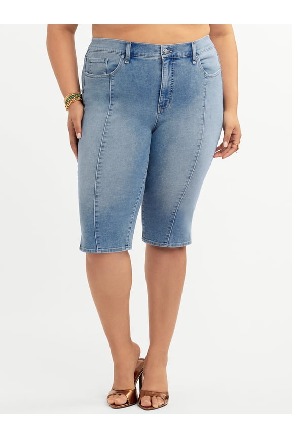 Women's Plus Pedal Pusher Jeans, Sizes 16W-24W