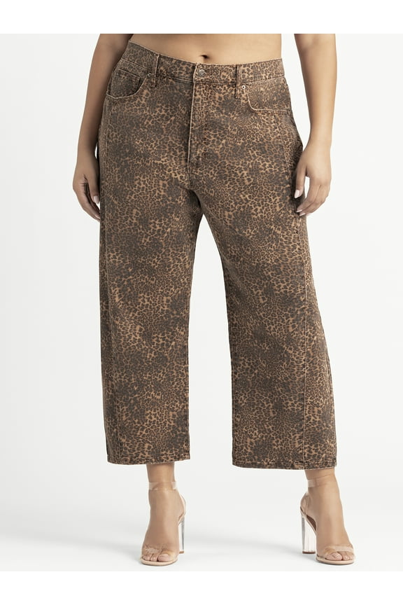 Women's and Women's Plus Myrtle Barrel Leg Jeans, Sizes 2-24W