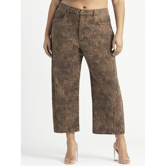 Jessica Simpson Women's and Women's Plus Myrtle Barrel Leg Jeans, Sizes 2-24W