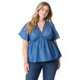 thumbnail image 1 of Jessica Simpson Women's Plus Oakleigh Baby Doll Peplum Top, Sizes 0X-5X, 1 of 5