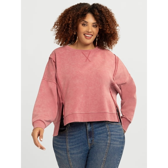 Jessica Simpson Women's Philomenia Knit Denim Pullover Top, Sizes XS-4X