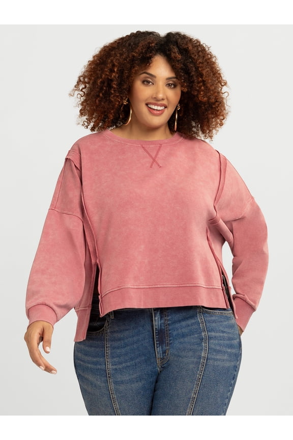 Women's Philomenia Knit Denim Pullover Top, Sizes XS-4X