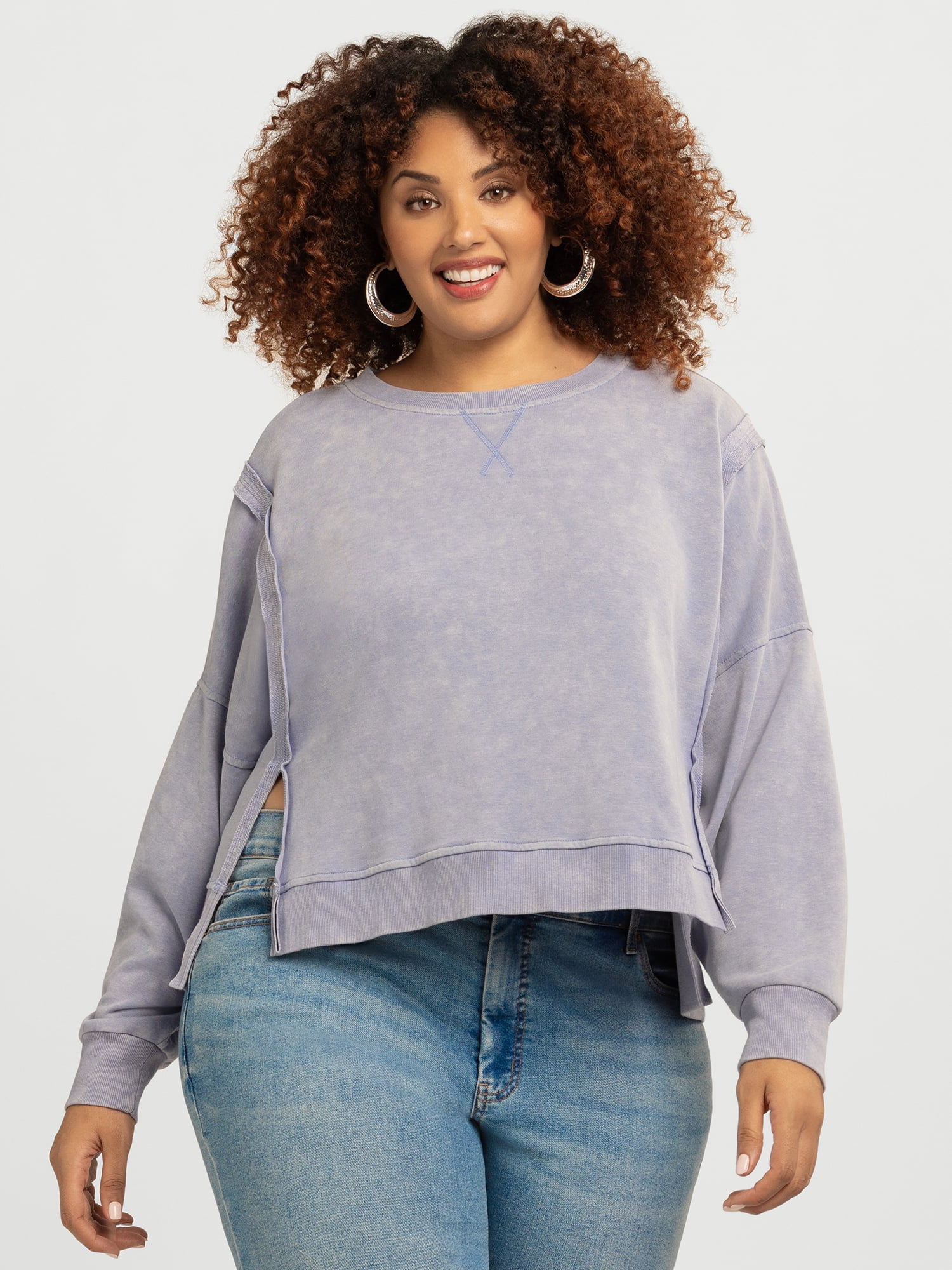 Jessica Simpson Women's Philomenia Knit Denim Pullover Top, Sizes XS-4X