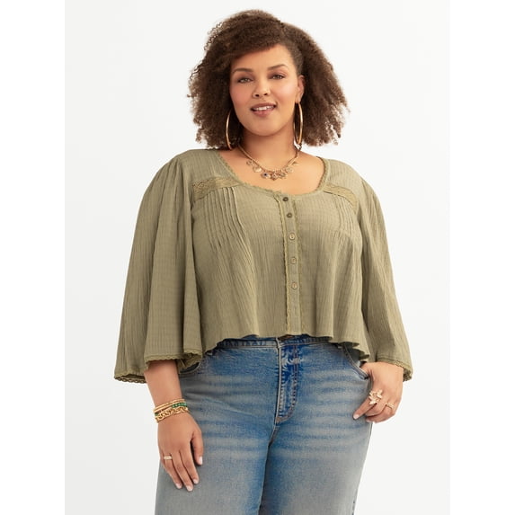 Jessica Simpson Women's Plus Fiesole Blouse, Sizes 0X-4X