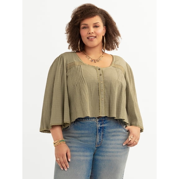 Jessica Simpson Women's Plus Fiesole Blouse, Sizes 0X-4X