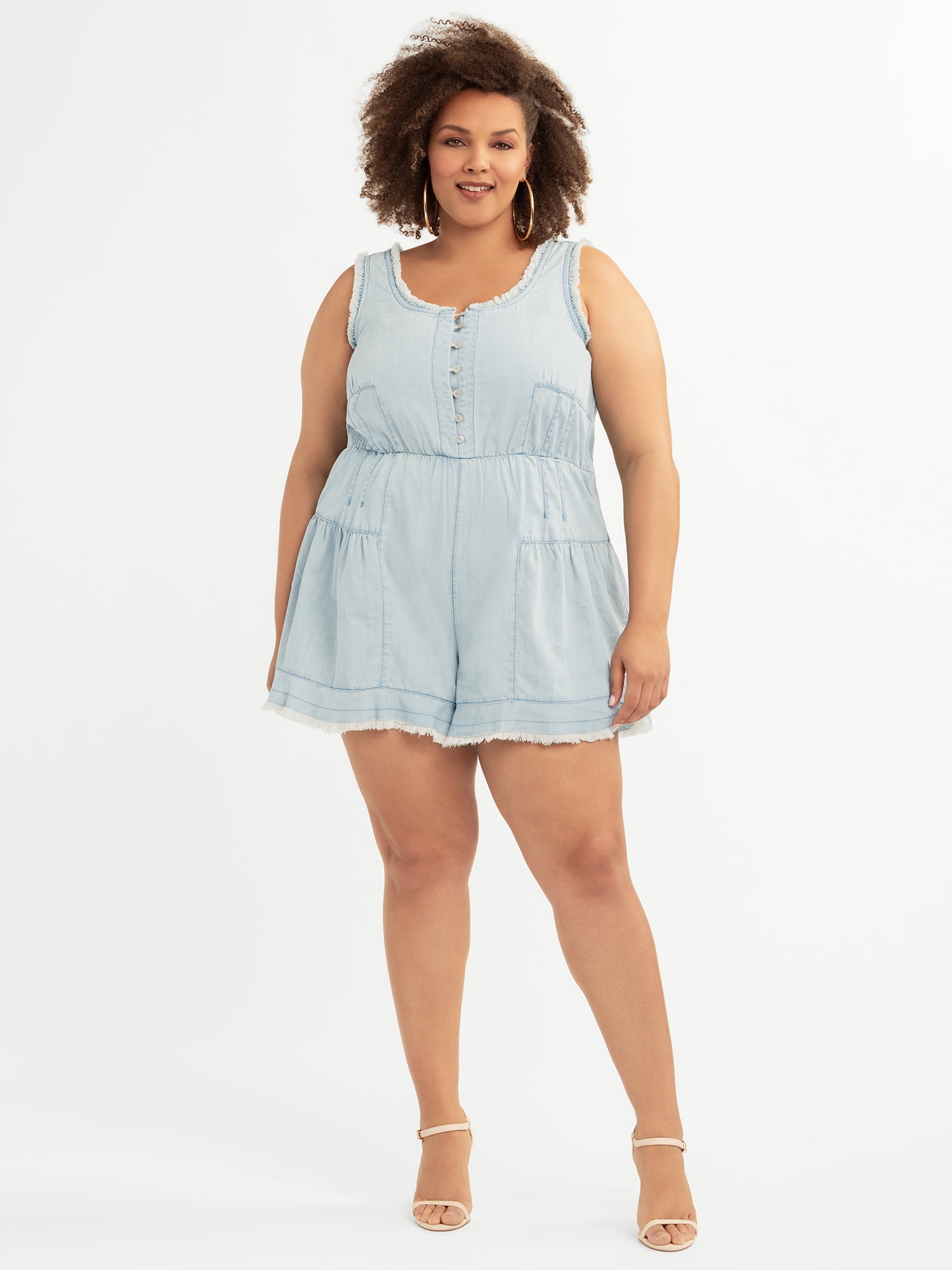 Jessica Simpson Women's Plus Harlee Romper, Sizes 0X-4X
