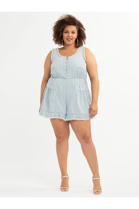 Women's Plus Harlee Romper, Sizes 0X-4X