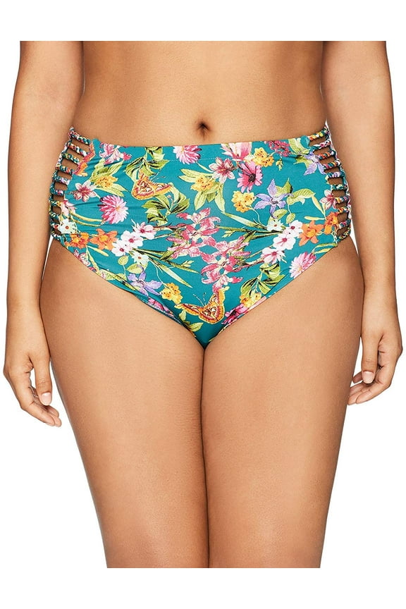 Women's Plus Size Eden Print Swim Separates (Top Available), High Waist Bottom, 2X