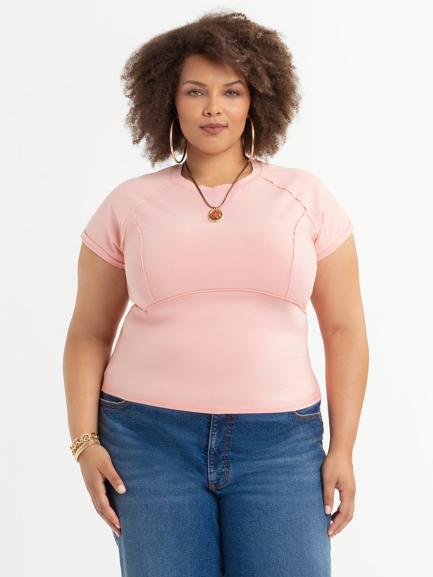 Jessica Simpson Women's Plus Size Ivy Tee Shirt, Sizes 0X-4X