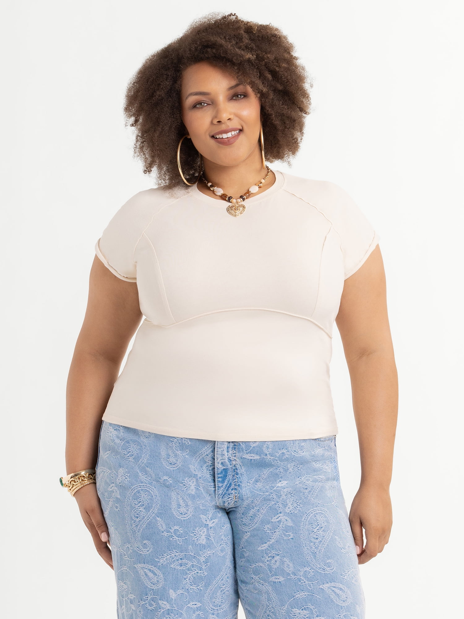 Jessica Simpson Women's Plus Size Ivy Tee Shirt, Sizes 0X-4X