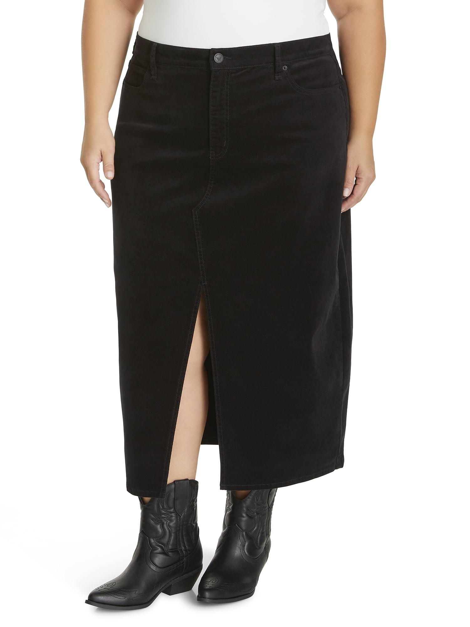 *HOLOGRAPHIC GLOW* Banded Open Front Skirt (Colors: Black, Lavender, Baby Blue) main image 0