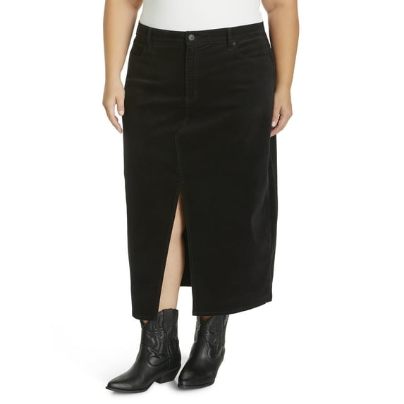 Jessica Simpson Women's and Women's Plus 5 Pocket Velvetine Open Front Skirt, Sizes 2-24W