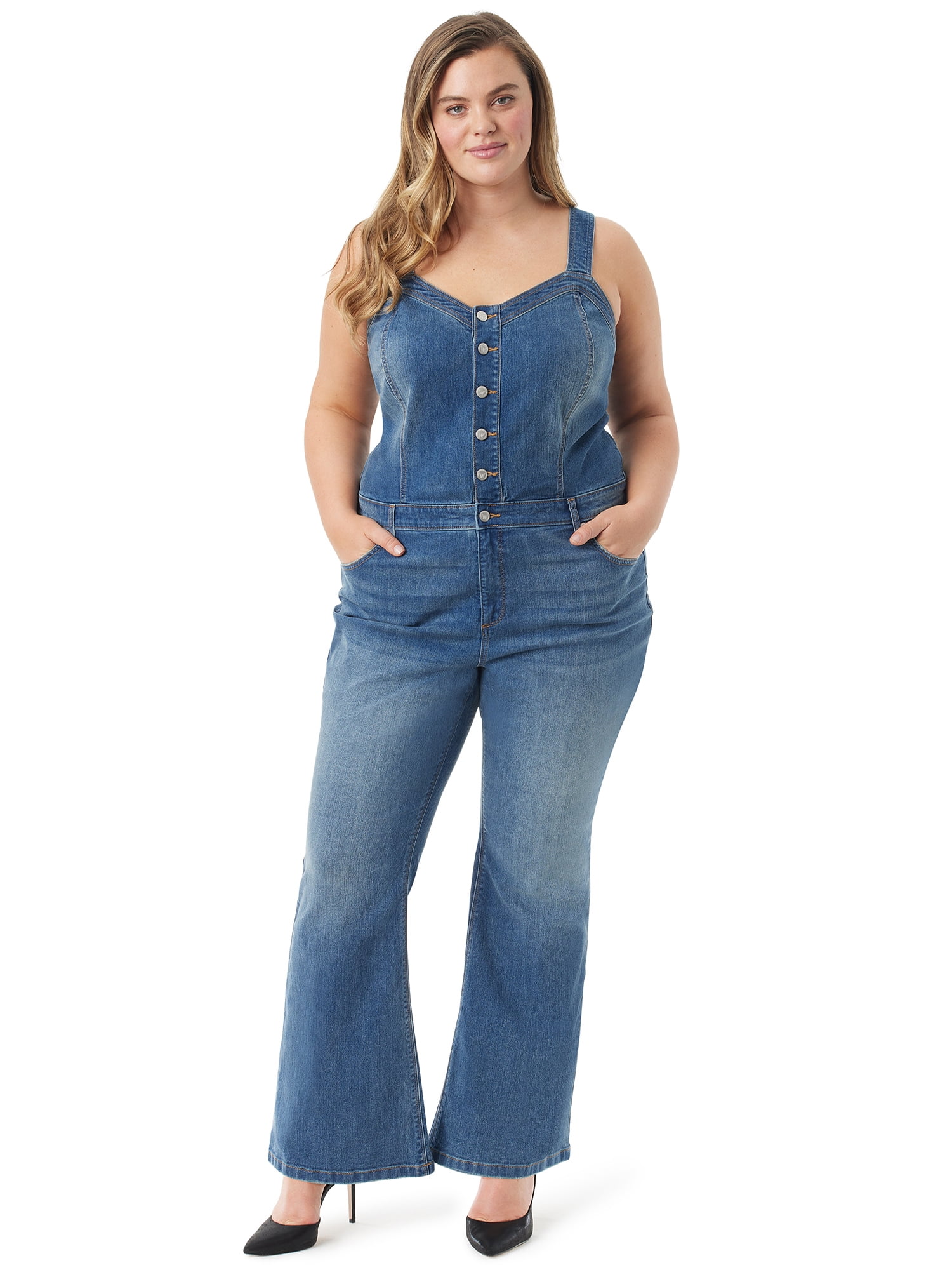 Plus size bell bottom overalls deals