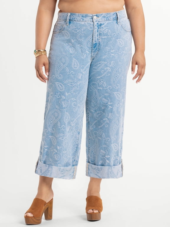 Women's Plus Size Zinnia Wide Leg Jeans, Sizes 16W-24W