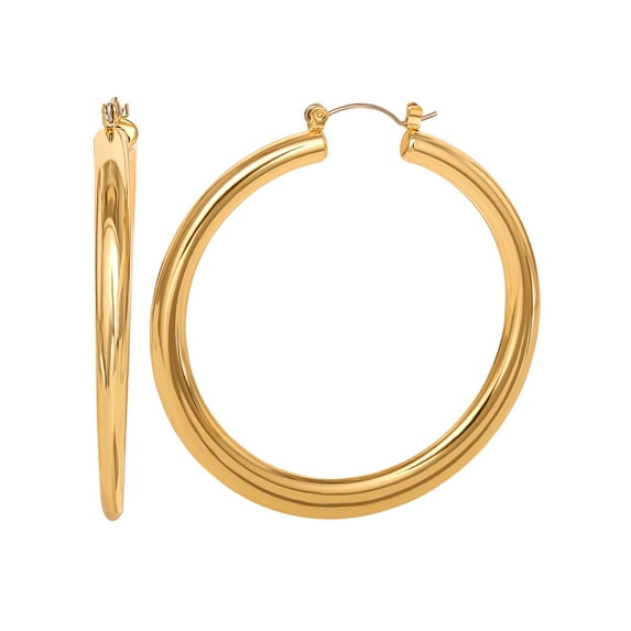 Jessica Simpson Women's Polished Hoop Earrings. Goldtone