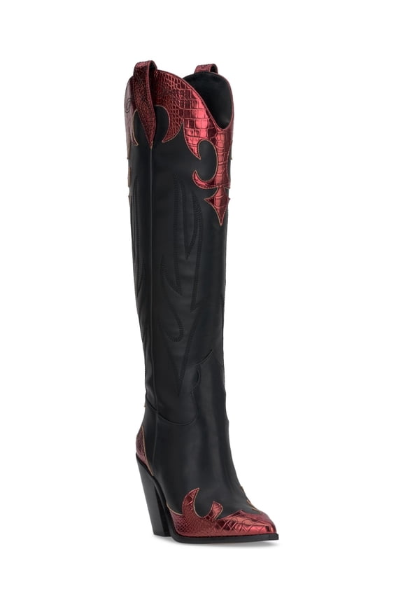 Women's Rhetta Knee High Boot, Black/Oxblood, 8.5