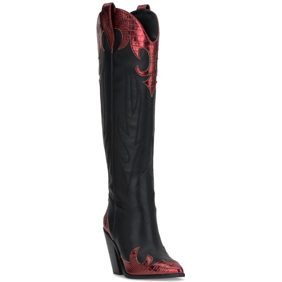 Jessica Simpson Women's Rhetta Knee High Boot, Black/Oxblood, 8.5